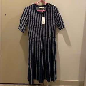 Gemini link jacquard dress - navy